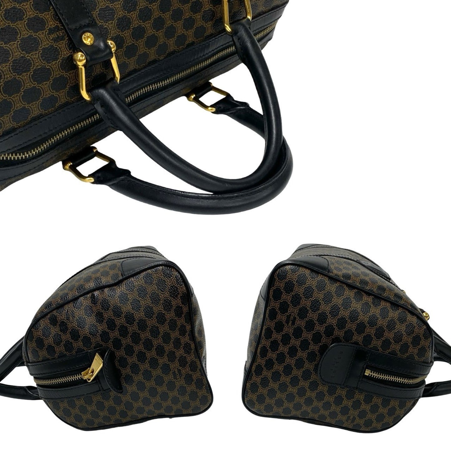 Céline Boston, Brown, Canvas, handbag