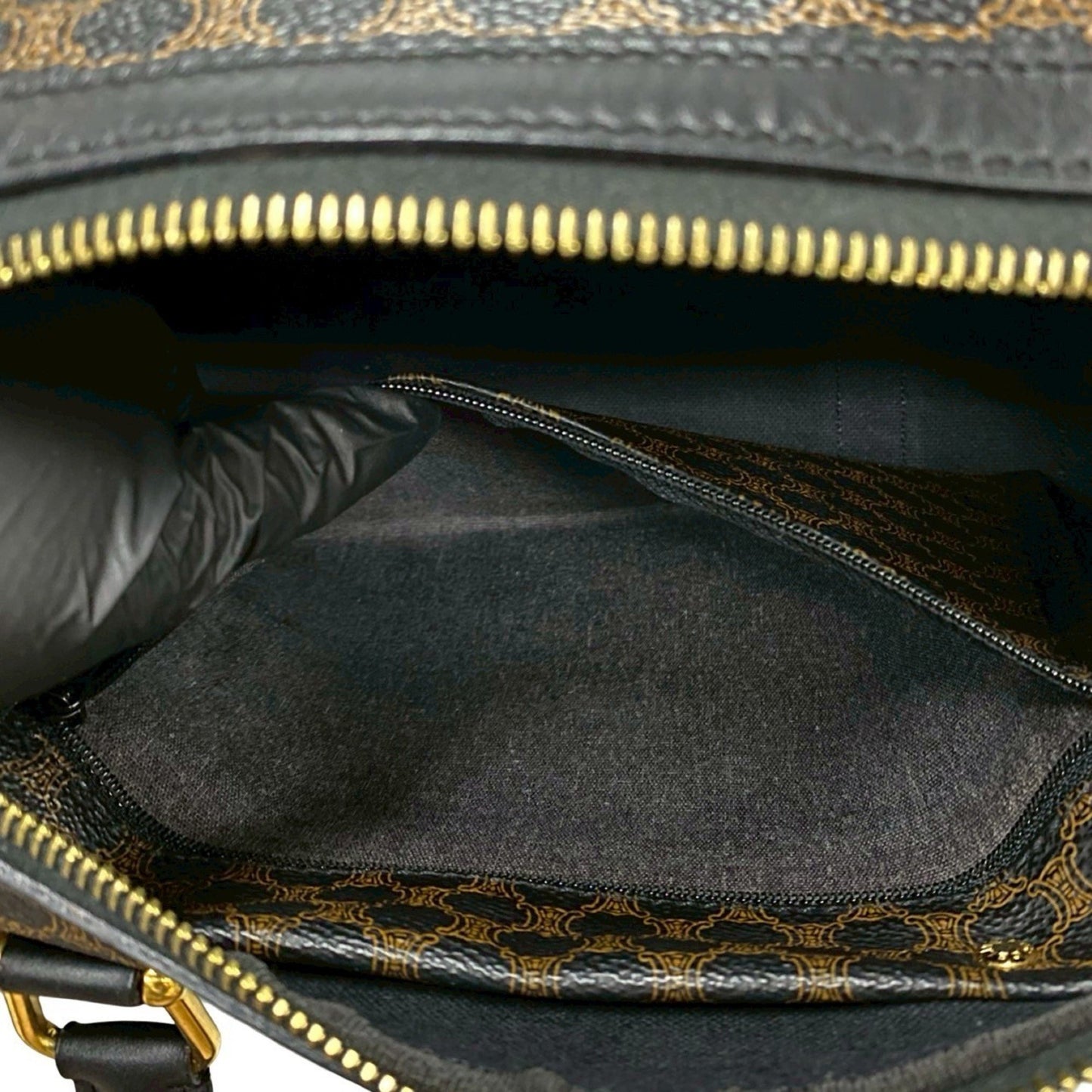 Céline Boston, Brown, Canvas, handbag