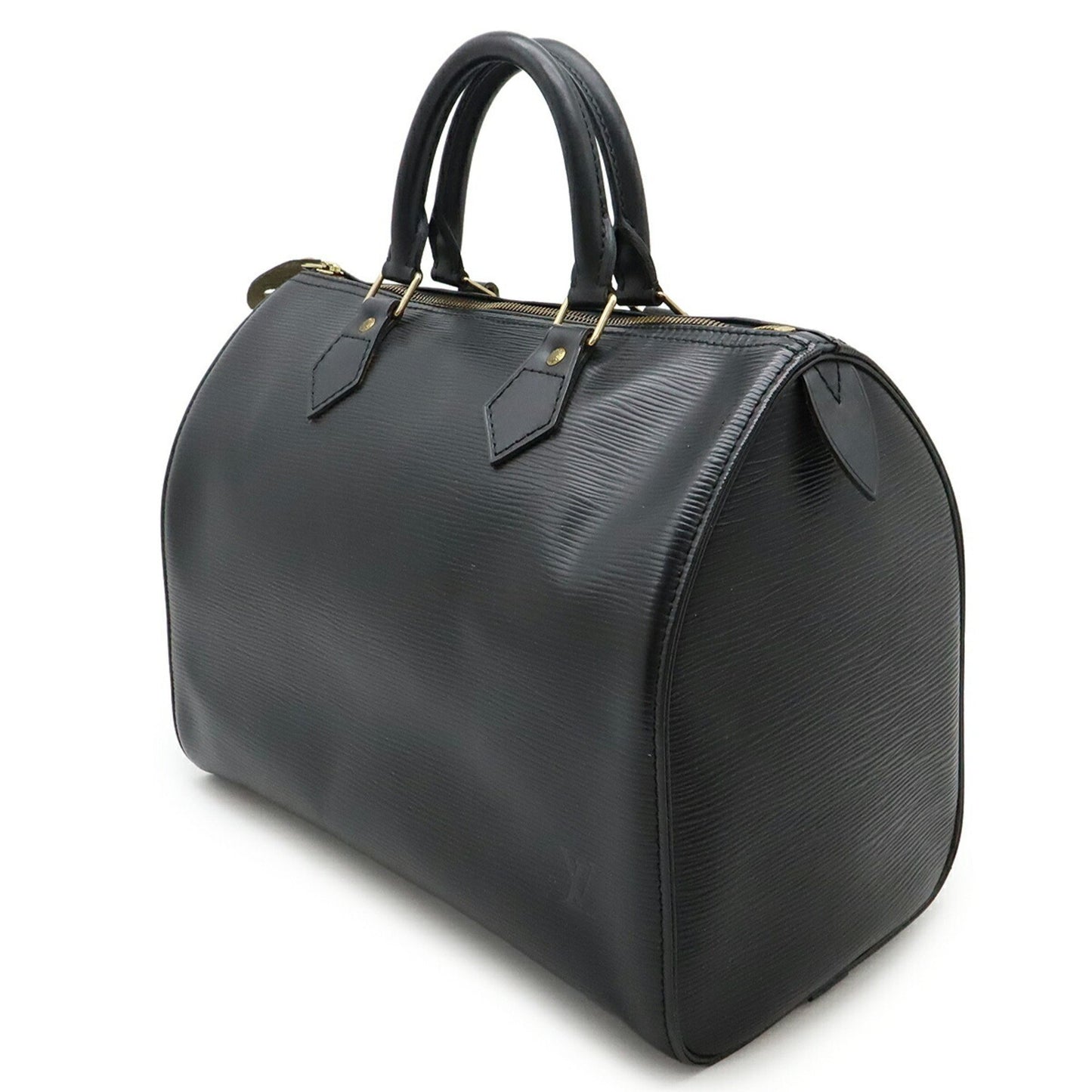 Louis Vuitton Speedy 30, Black, Leather, handbag