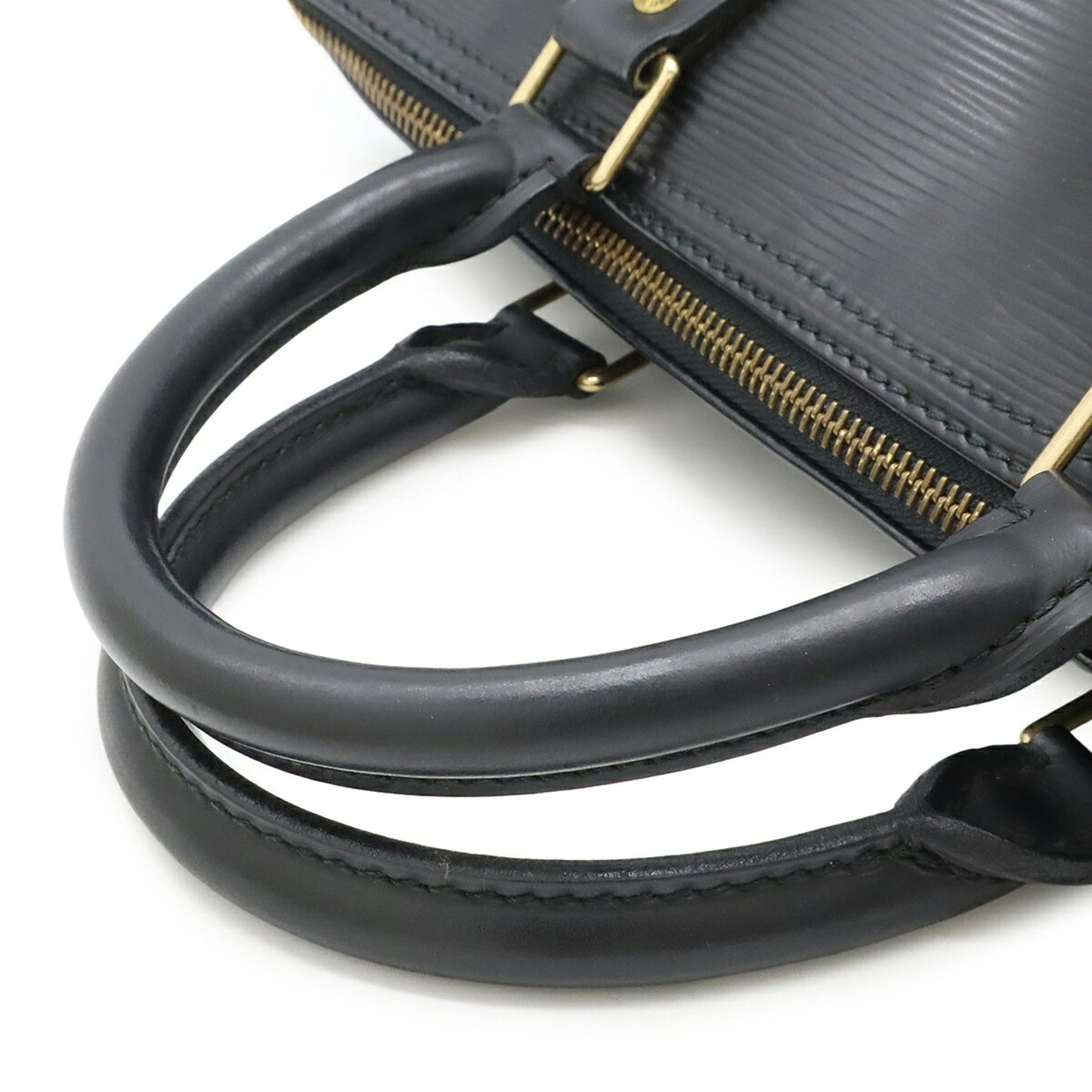 Louis Vuitton Speedy 30, Black, Leather, handbag
