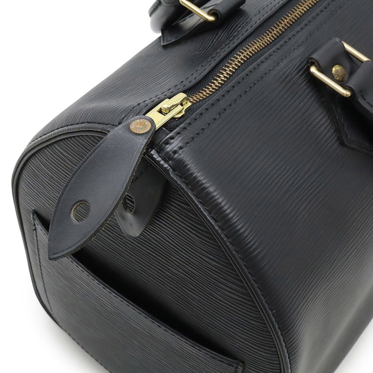 Louis Vuitton Speedy 30, Black, Leather, handbag