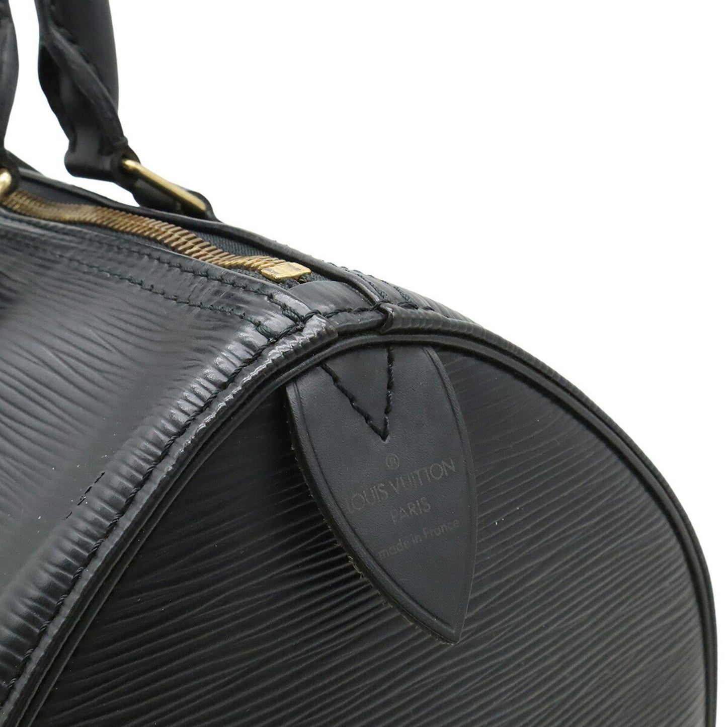 Louis Vuitton Speedy 30, Black, Leather, handbag