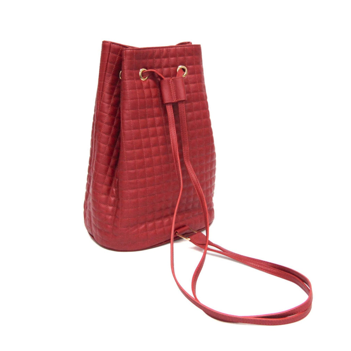 Céline C charm, Red, Leather, shoulder