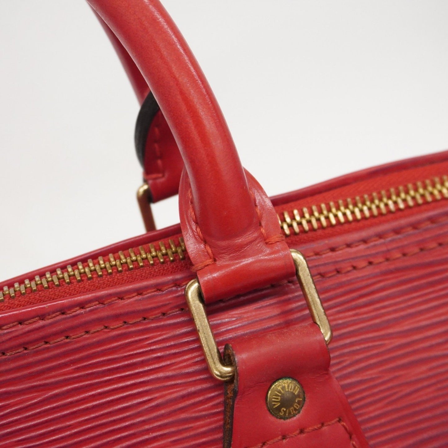 Louis Vuitton Speedy 30, Red, Leather, handbag