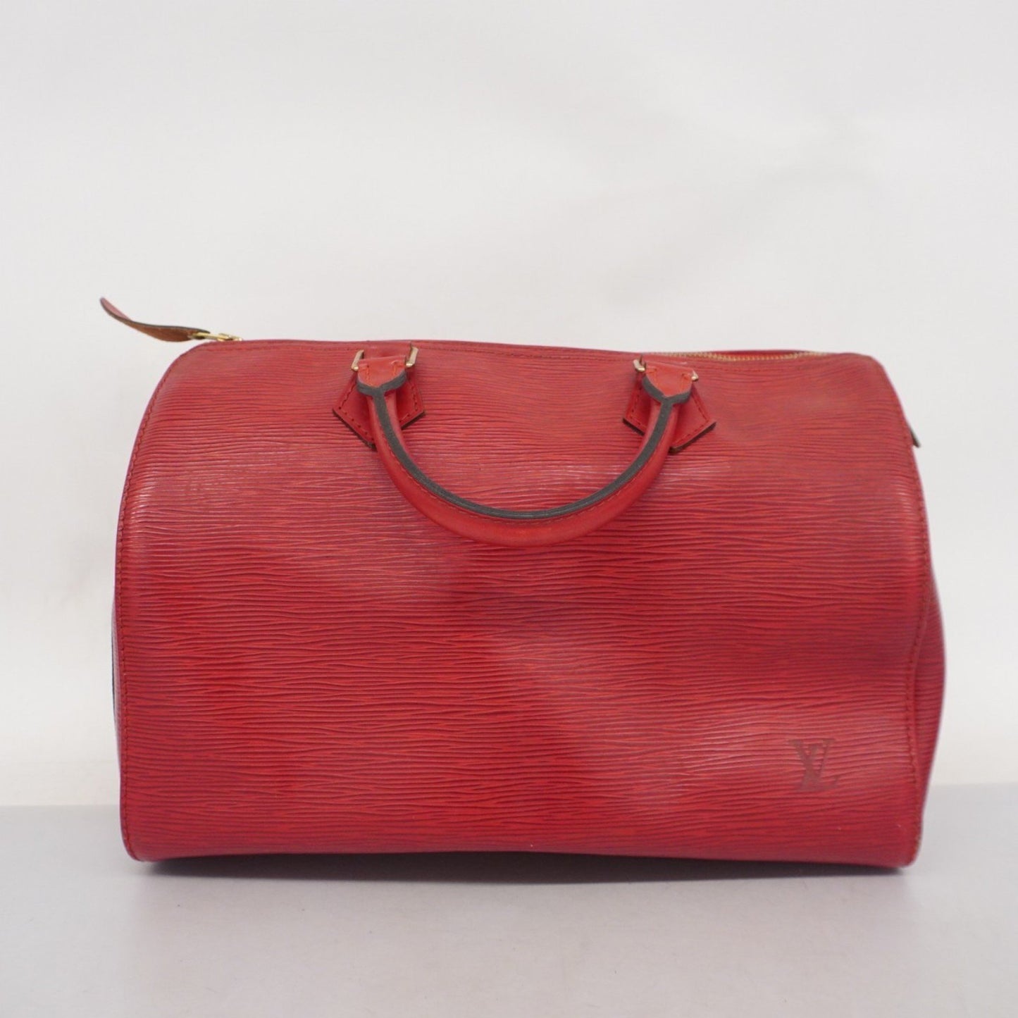 Louis Vuitton Speedy 30, Red, Leather, handbag
