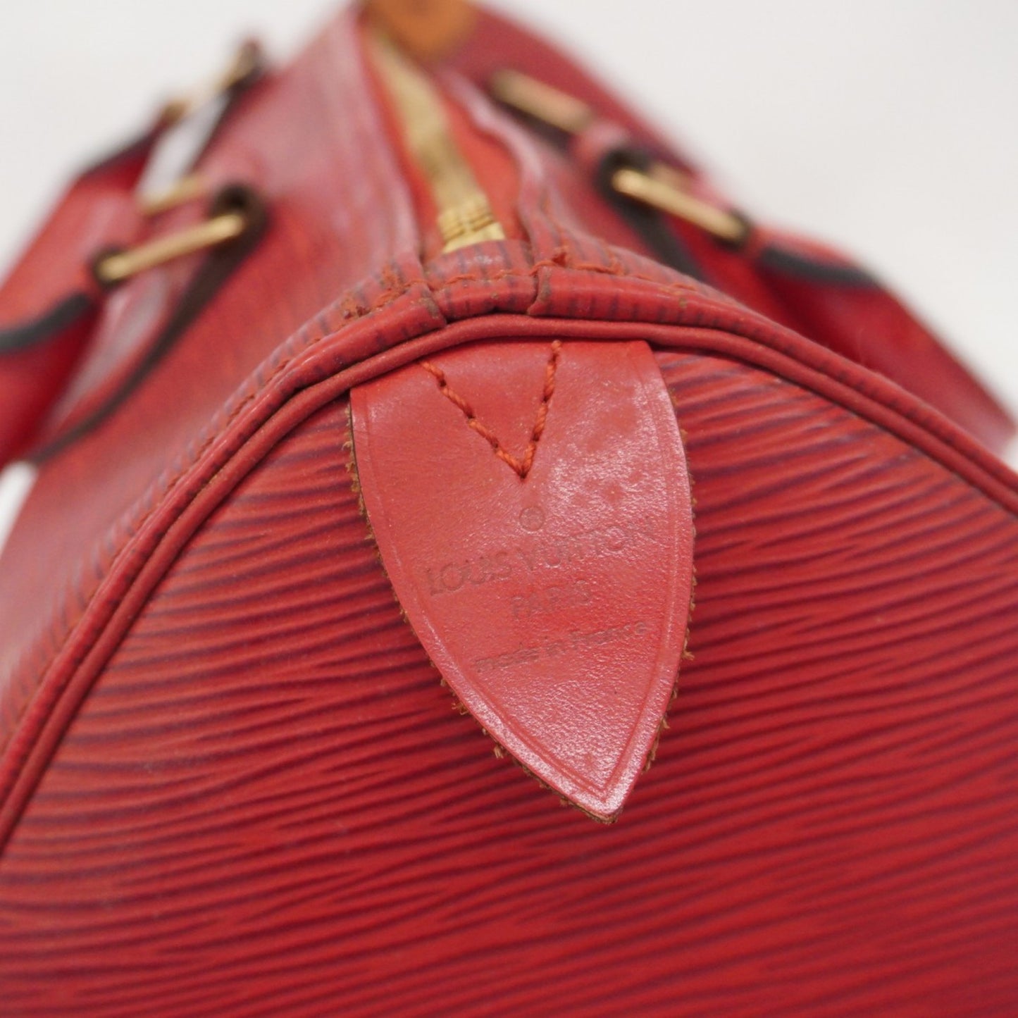 Louis Vuitton Speedy 30, Red, Leather, handbag