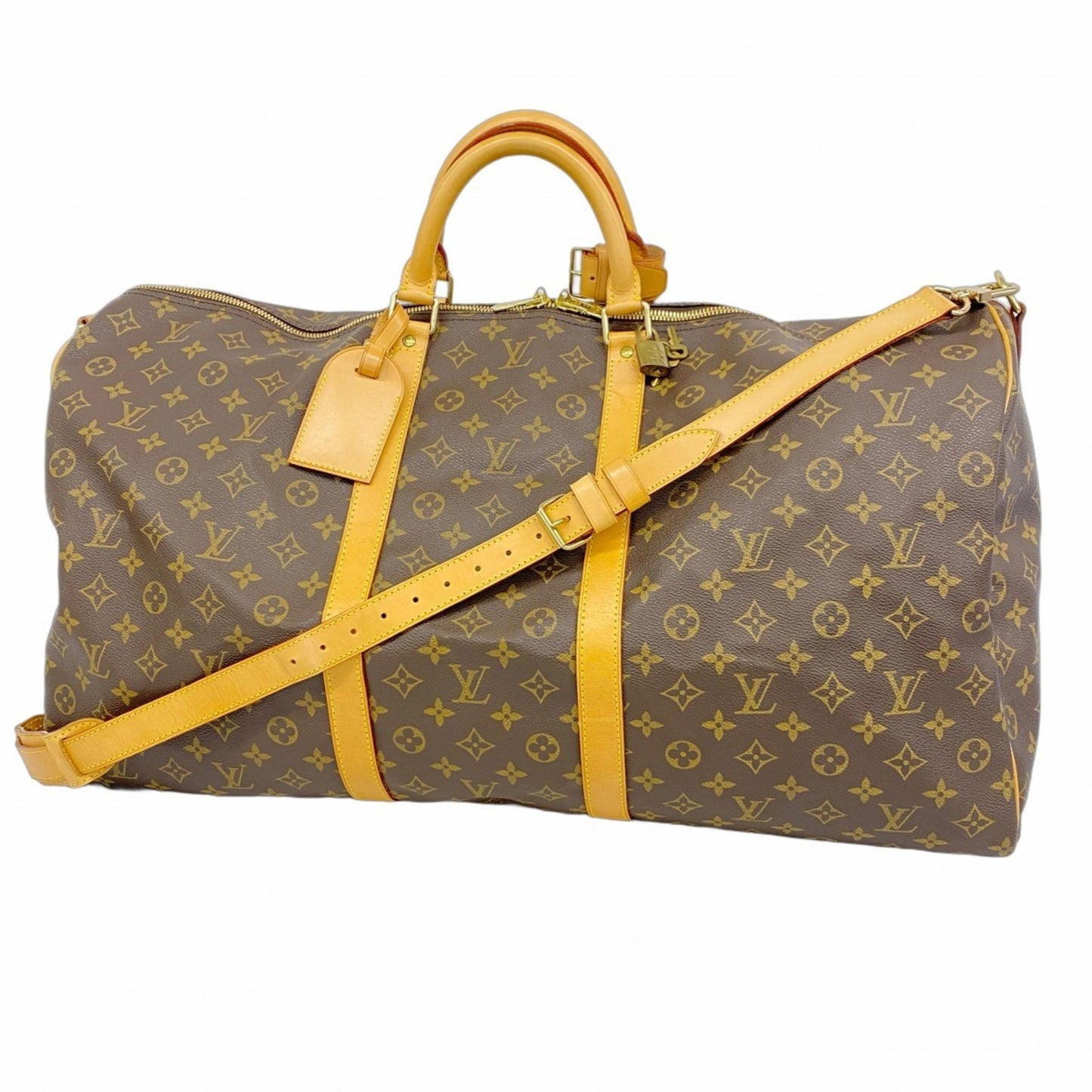Louis Vuitton Keepall Bandoulière 60, Brown, Canvas, travel