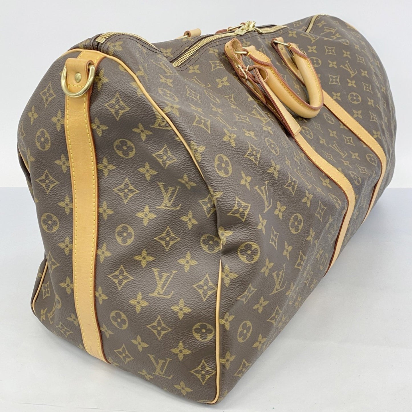 Louis Vuitton Keepall Bandoulière 60, Brown, Canvas, travel