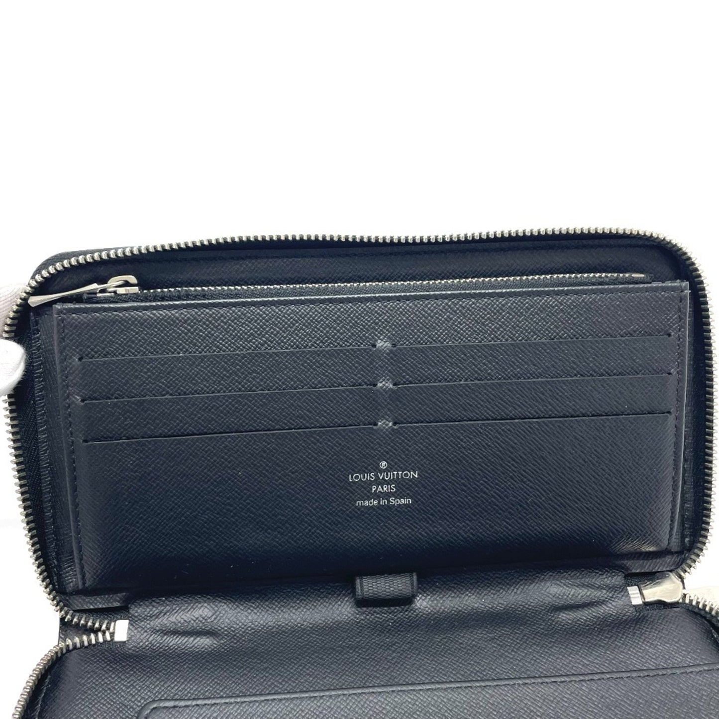 Louis Vuitton Zippy organizer, Black, Canvas, wallet