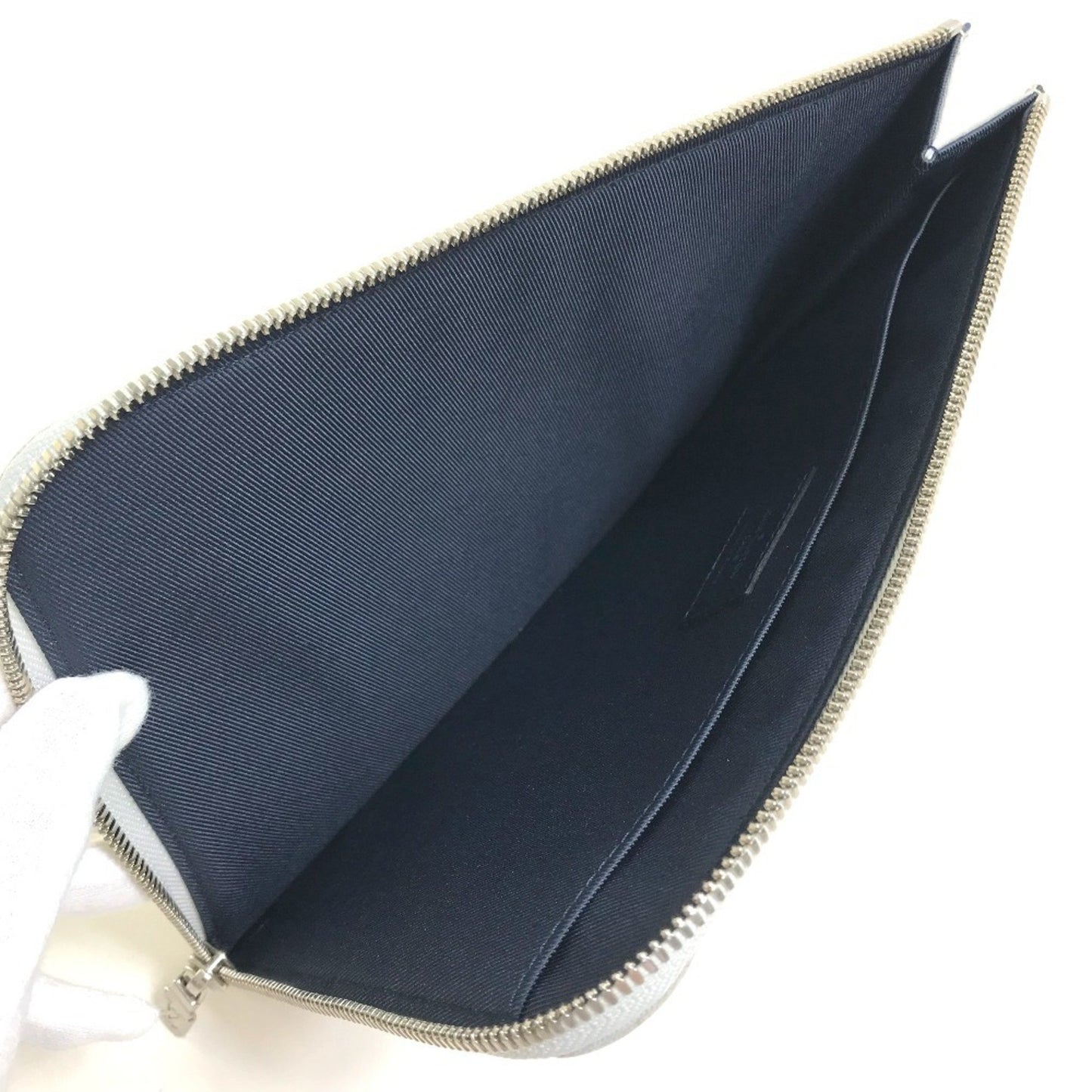 Louis Vuitton Pochette Jour, White, Canvas, clutch