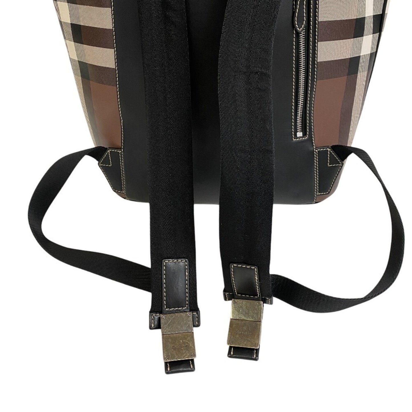 Burberry Nova Check, Brown, Canvas, backpack