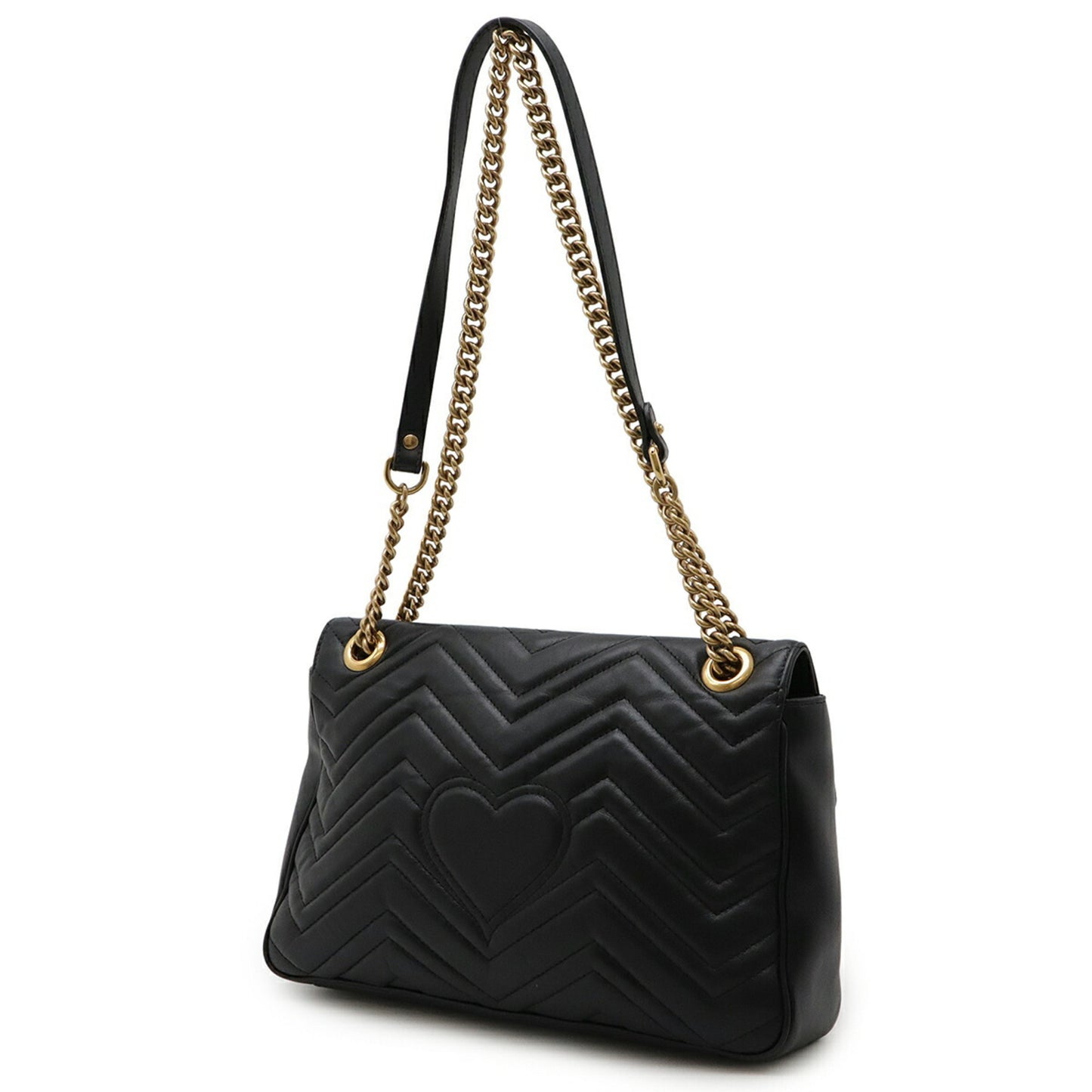 Gucci Marmont, Black, Leather, shoulder