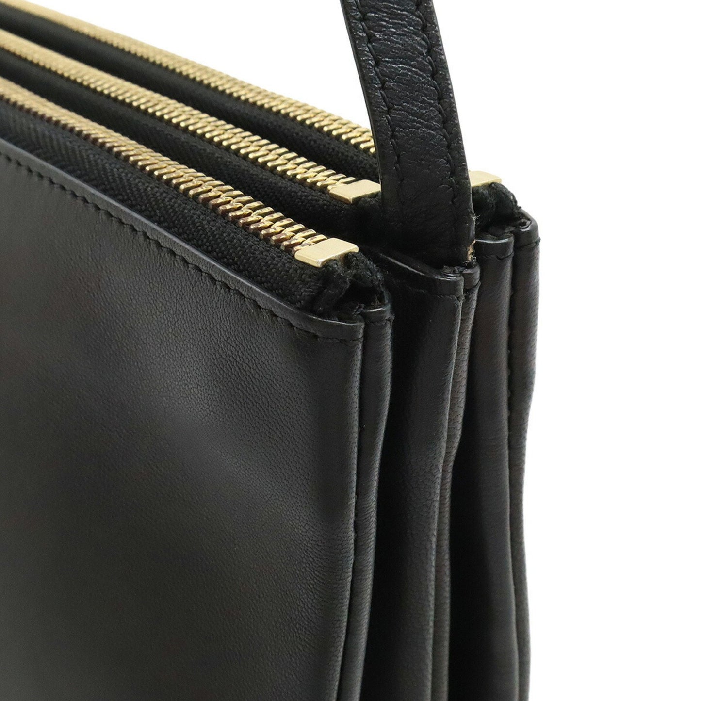Céline Trio, Black, Leather, shoulder