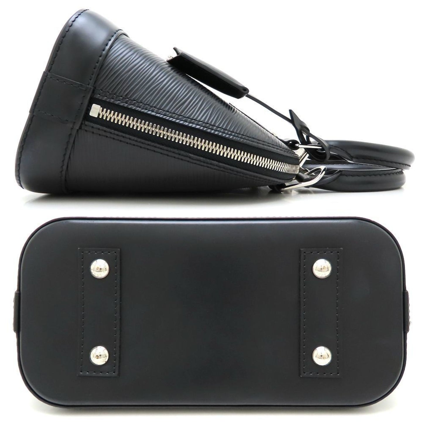 Louis Vuitton Alma BB, Black, Leather, handbag