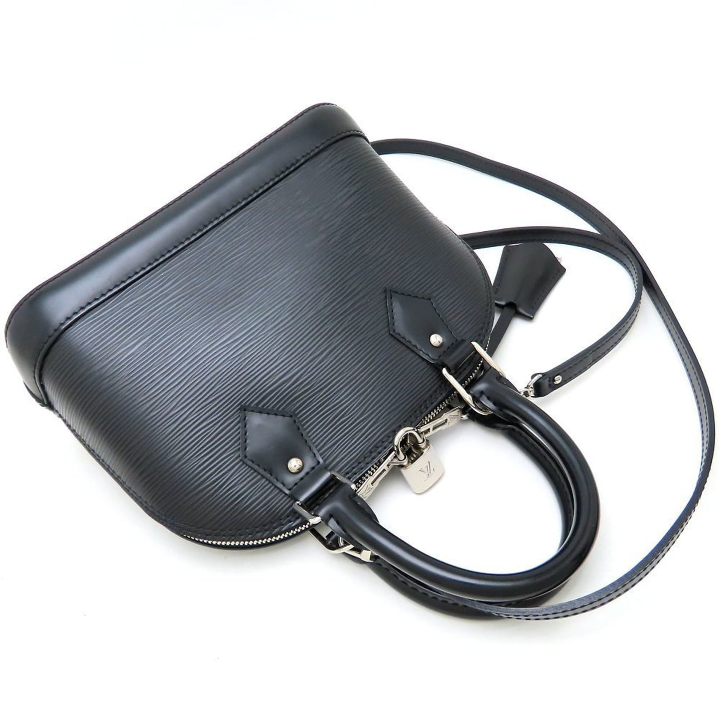 Louis Vuitton Alma BB, Black, Leather, handbag
