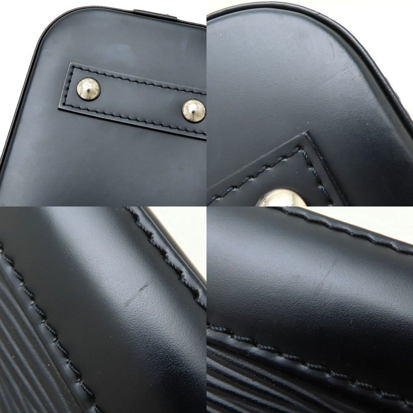 Louis Vuitton Alma BB, Black, Leather, handbag