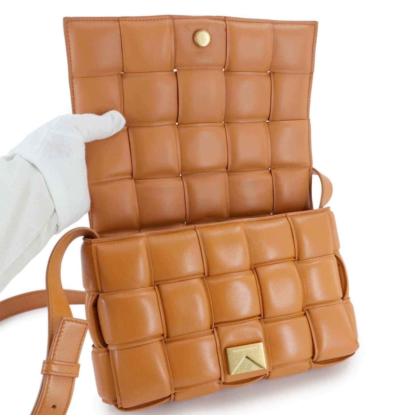 Bottega Veneta Cassette, Orange, Leather, shoulder