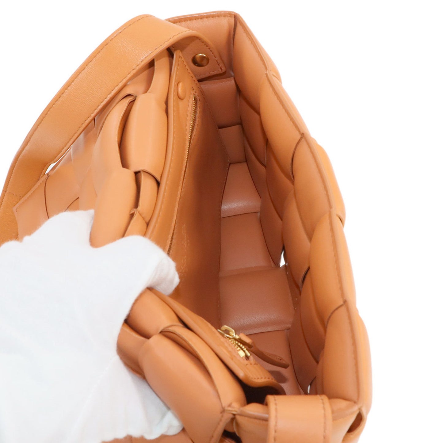 Bottega Veneta Cassette, Orange, Leather, shoulder