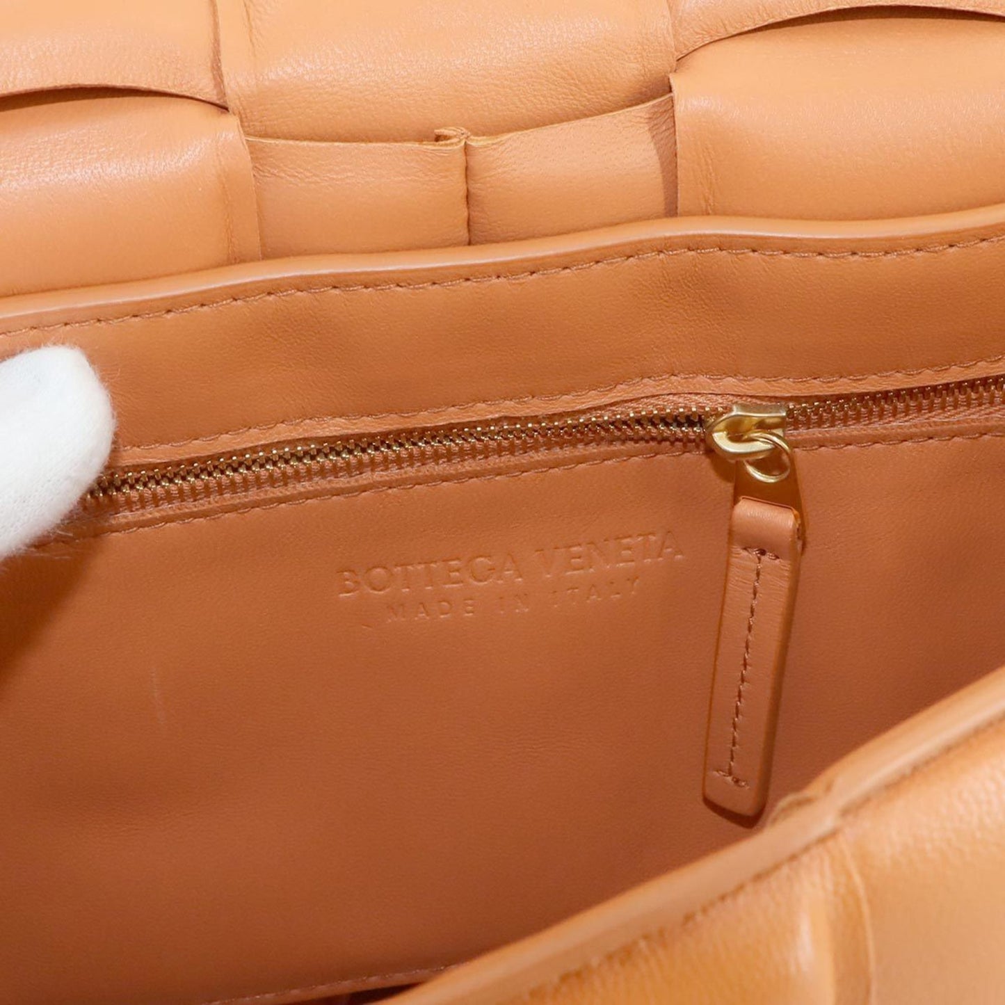 Bottega Veneta Cassette, Orange, Leather, shoulder