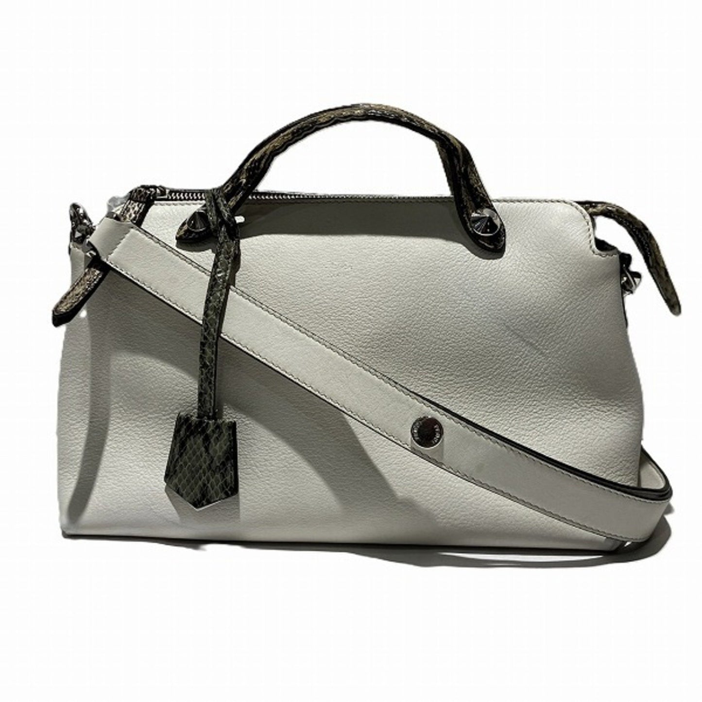 Fendi By The Way, White, Leather, handbag
