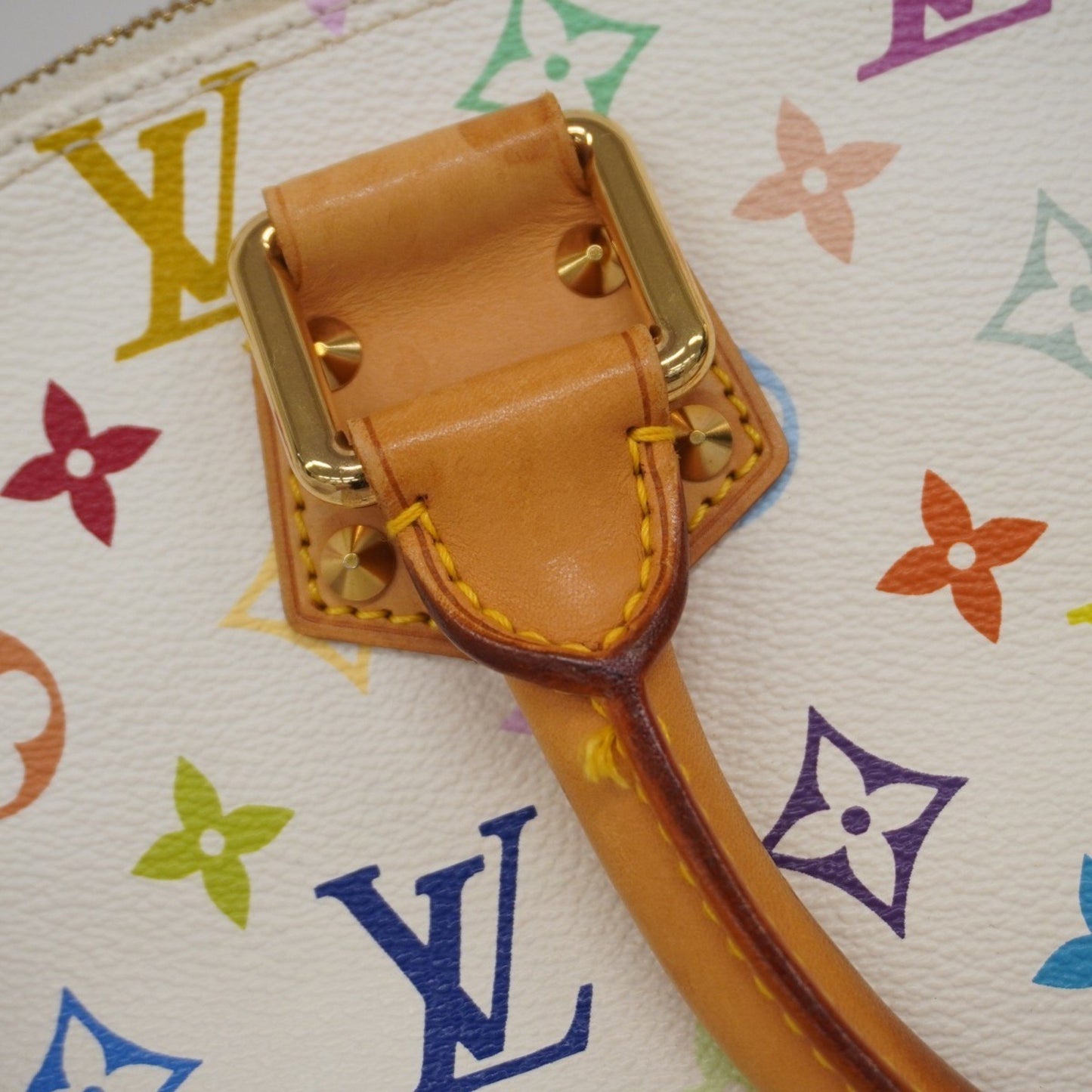 Louis Vuitton Alma, White, Canvas, handbag
