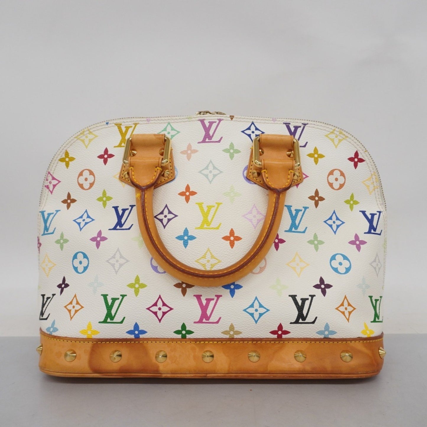 Louis Vuitton Alma, White, Canvas, handbag