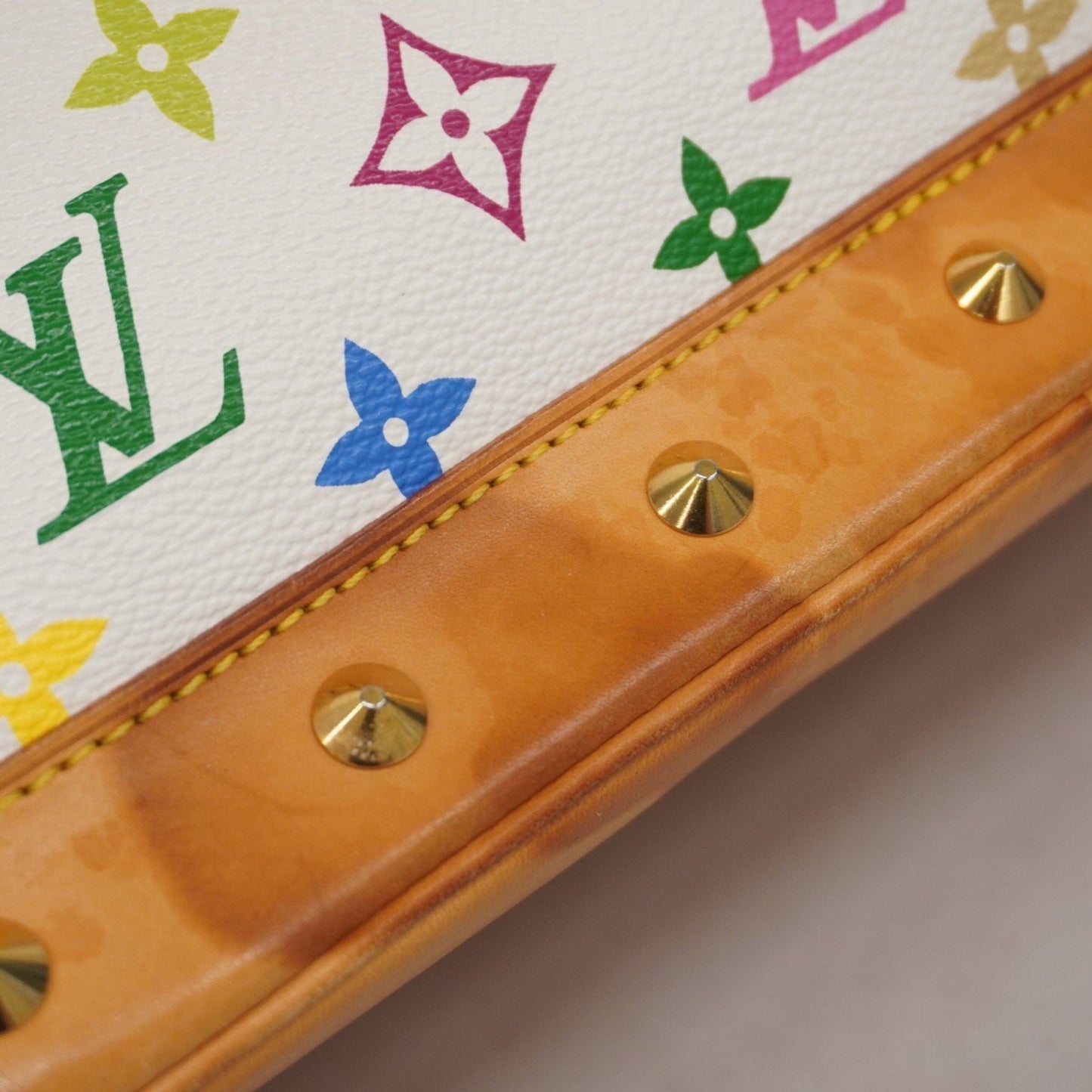 Louis Vuitton Alma, White, Canvas, handbag