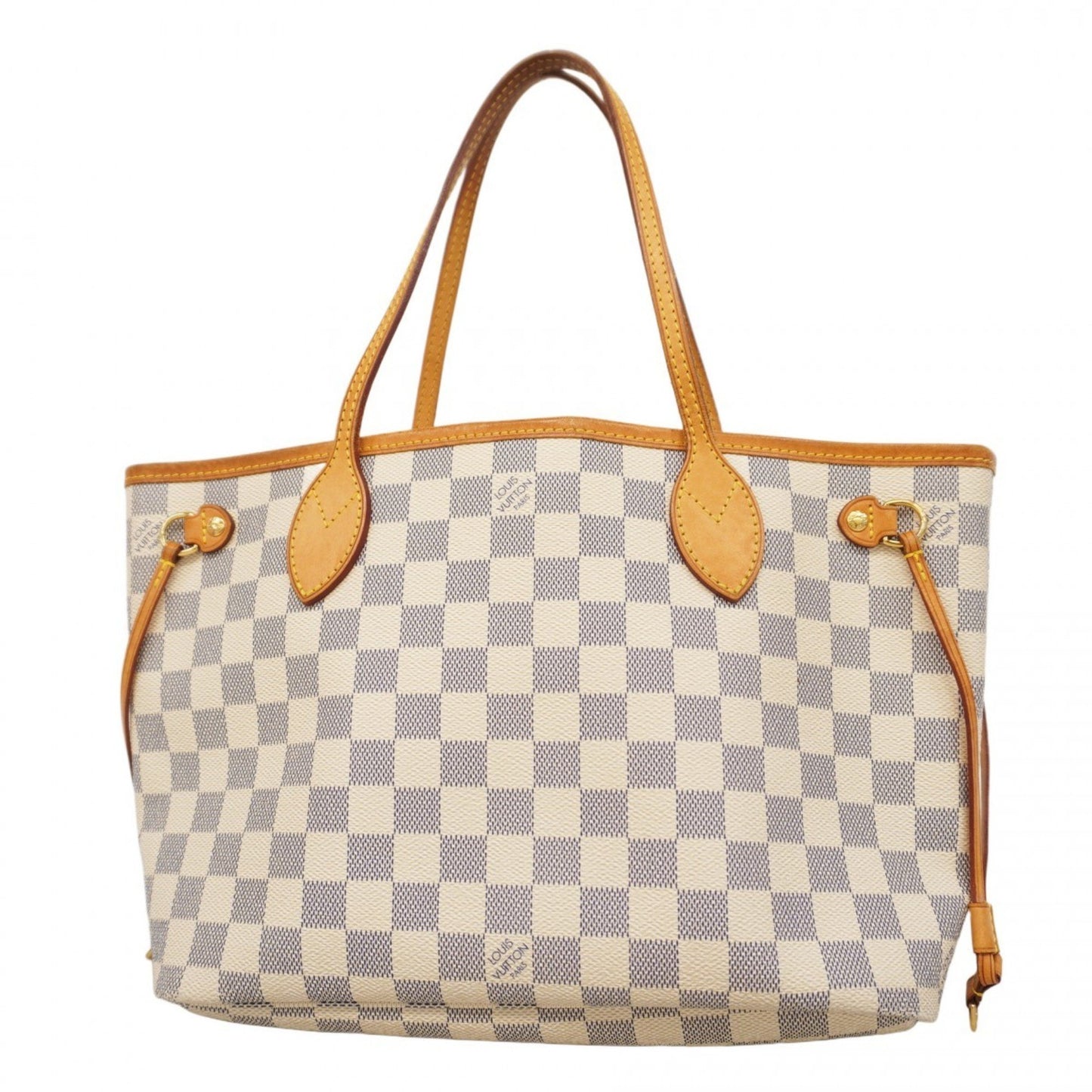 Louis Vuitton Neverfull PM, White, Canvas, tote