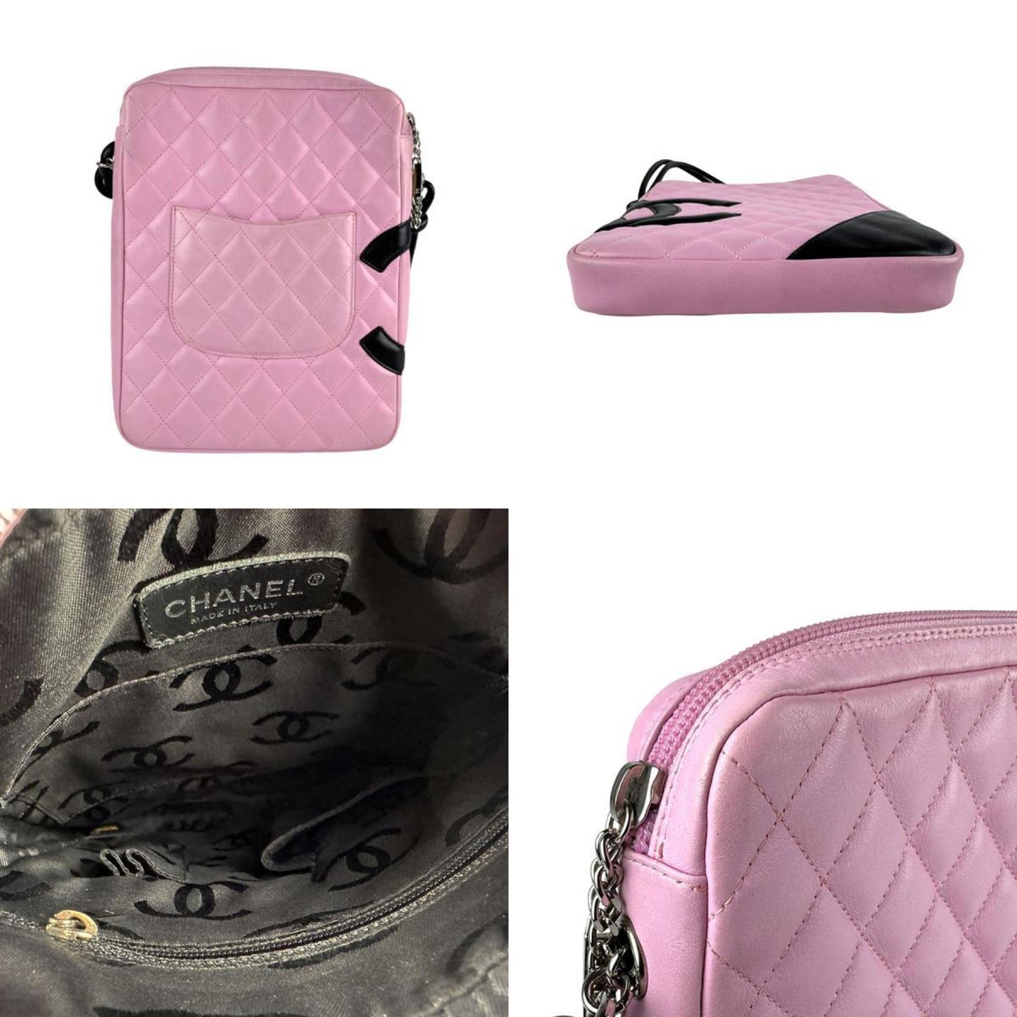 Chanel Cambon line, Pink, Leather, shoulder