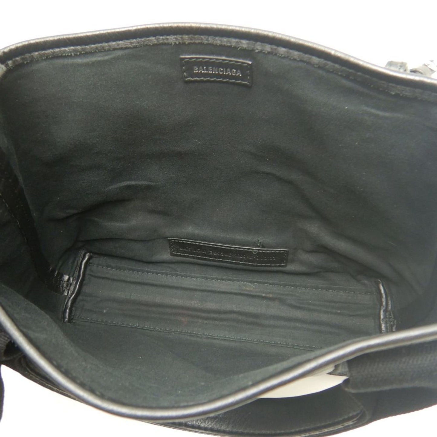 Balenciaga Navy Cabas, Black, "CANVAS, LEATHER", handbag