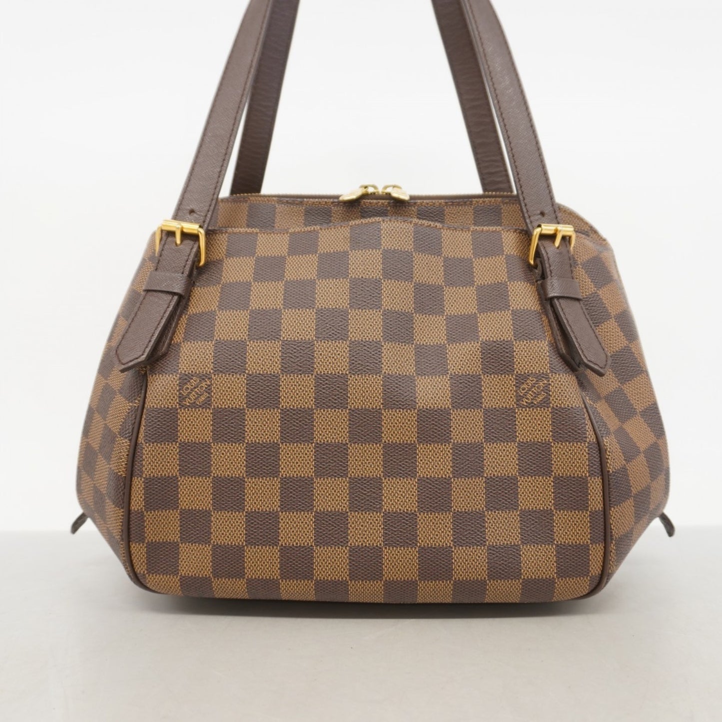 Louis Vuitton Belem MM, Brown, Canvas, shoulder