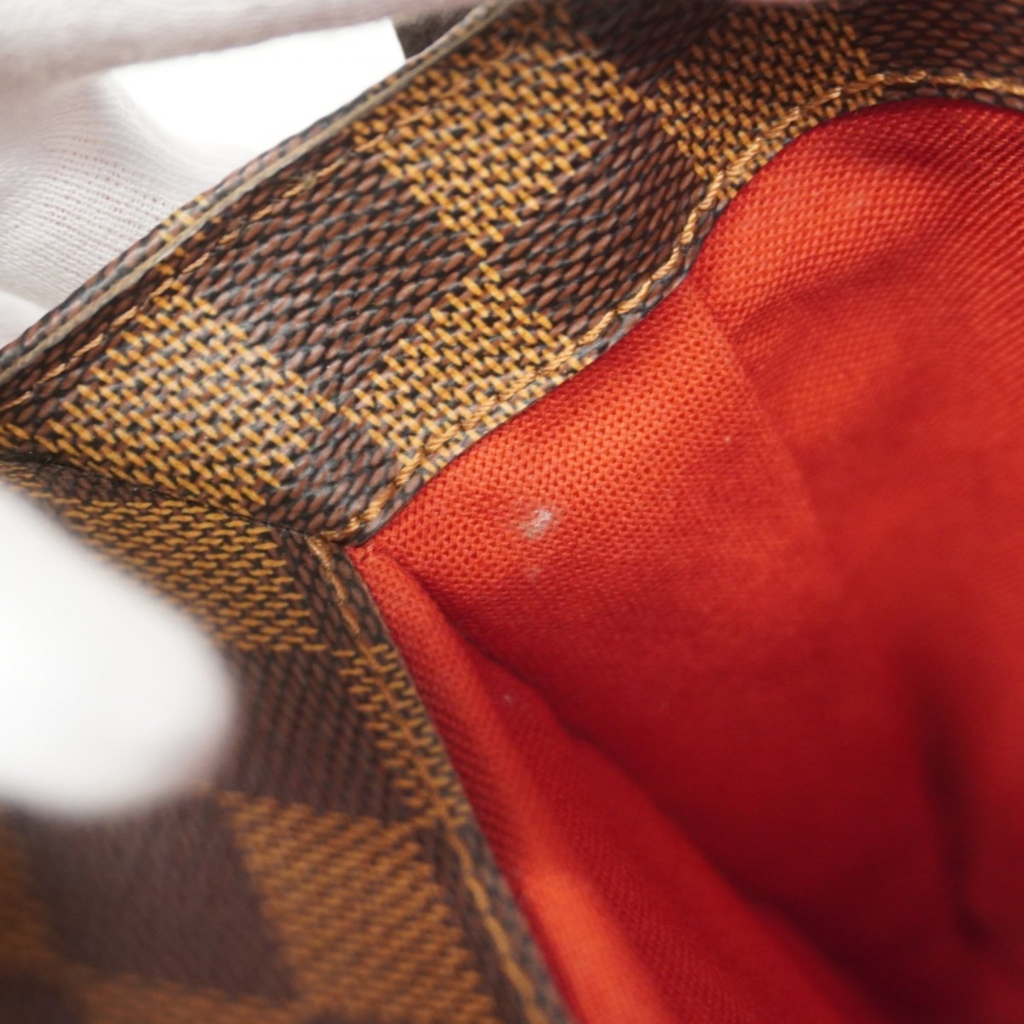 Louis Vuitton Belem MM, Brown, Canvas, shoulder