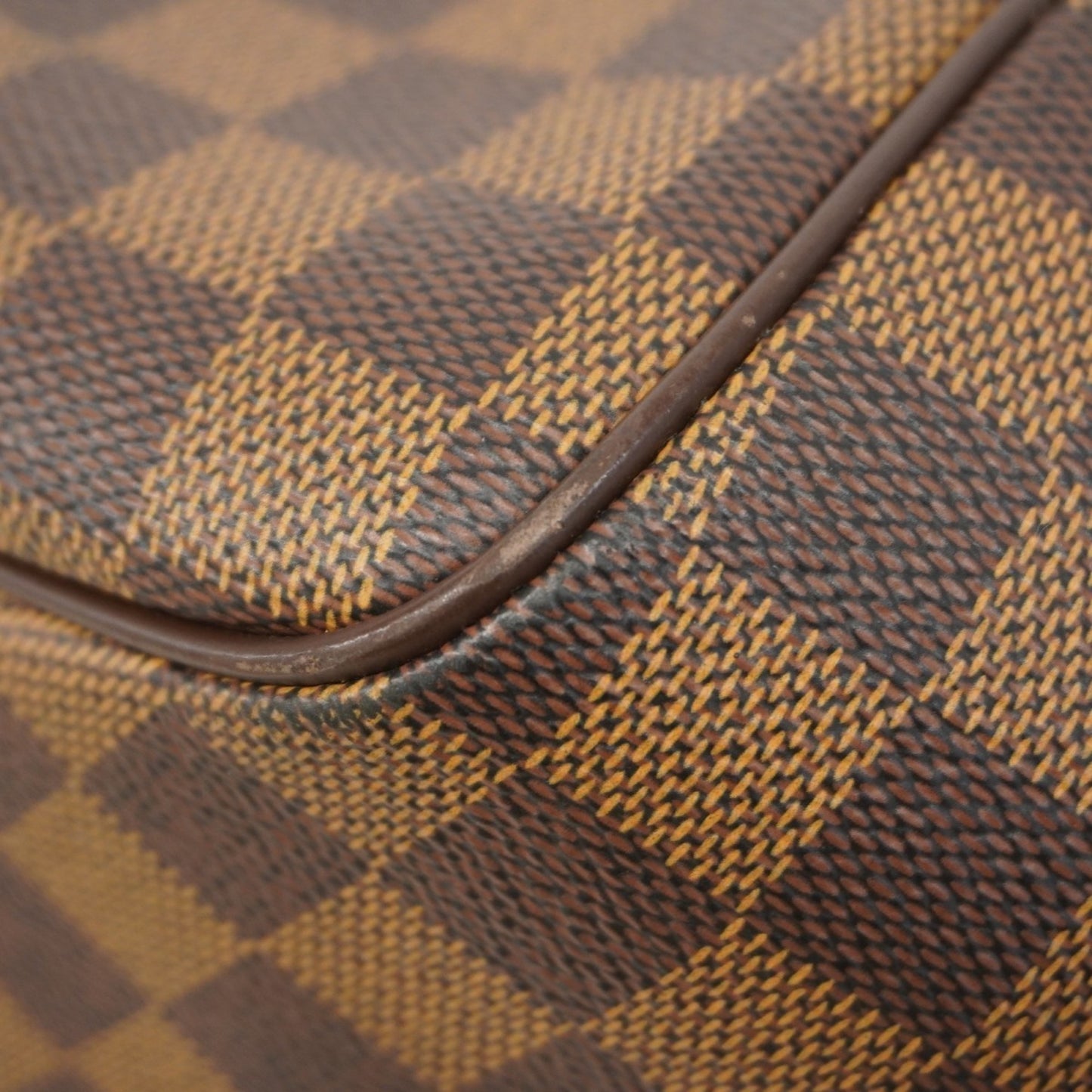 Louis Vuitton Belem MM, Brown, Canvas, shoulder