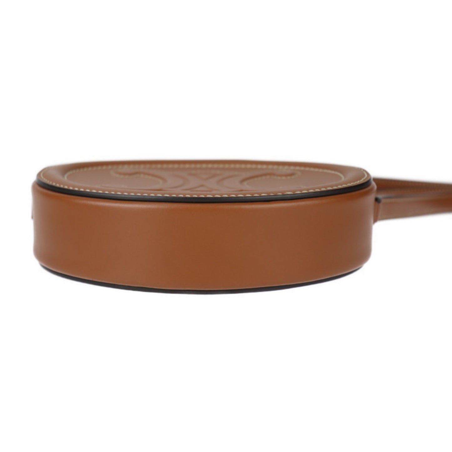 Céline Triomphe, Brown, Leather, shoulder