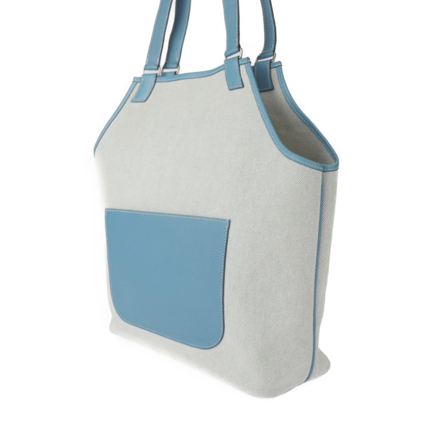 Hermès Jardinier, GRAY, "CANVAS, LEATHER", tote