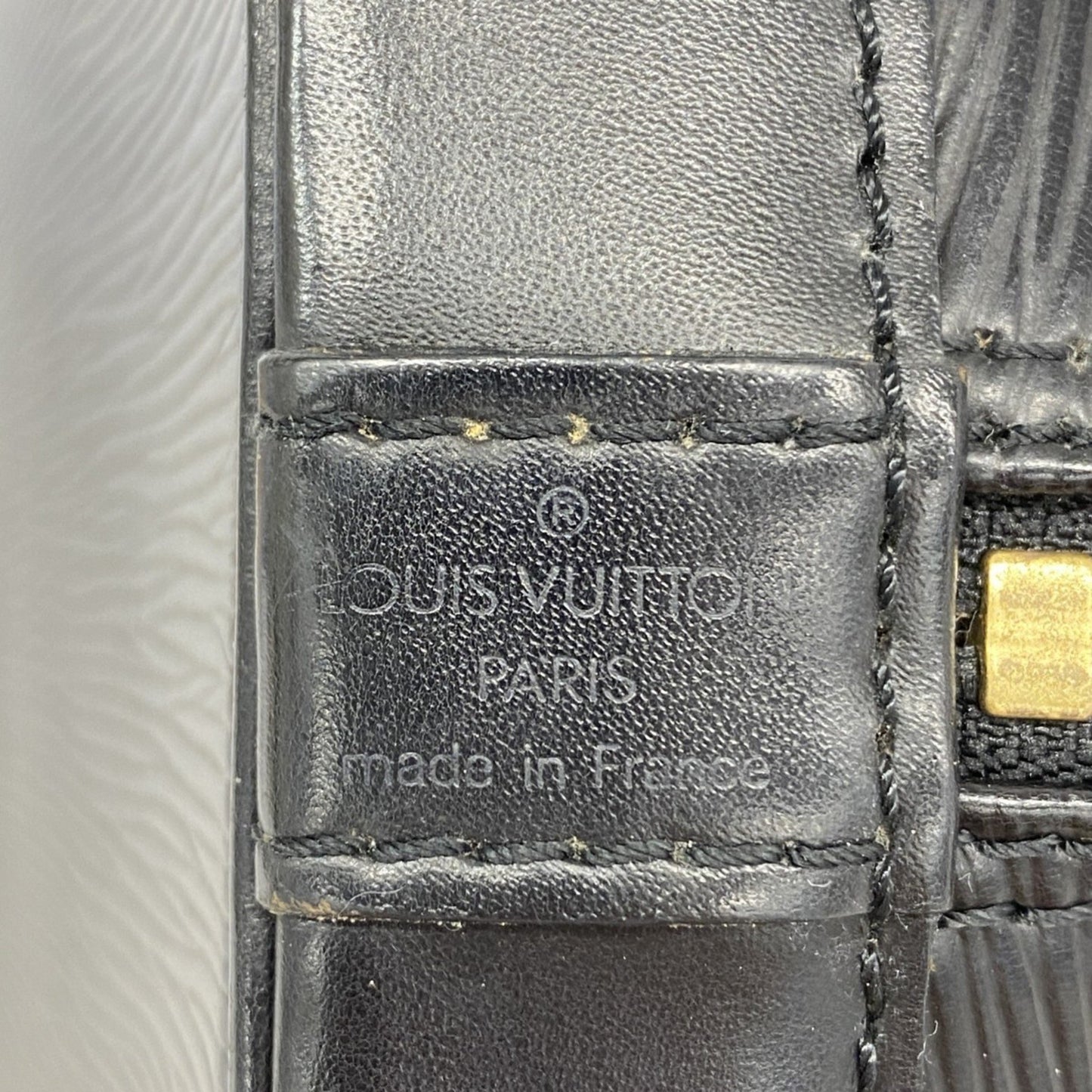 Louis Vuitton Alma, Black, Leather, handbag