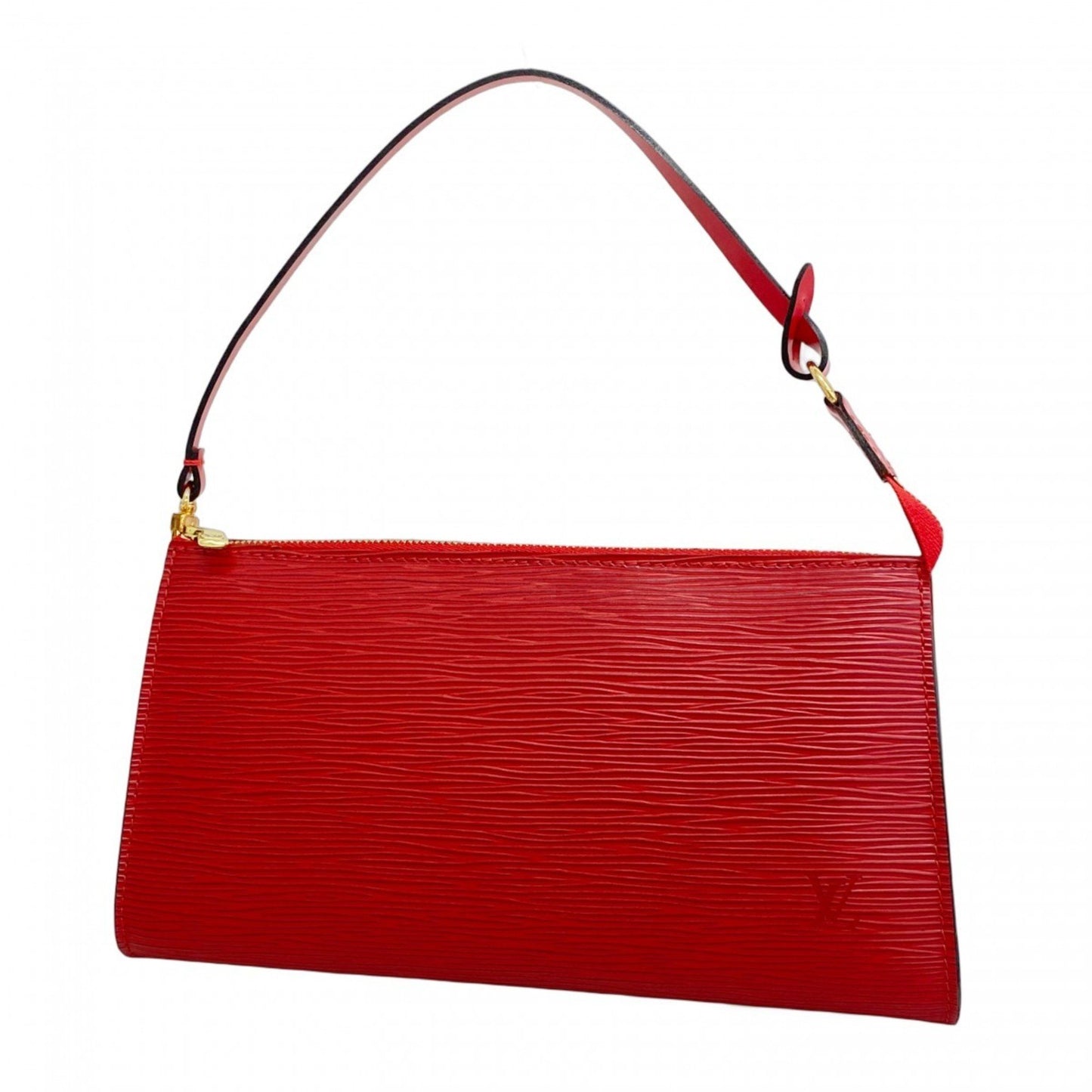 Louis Vuitton Pochette Accessoire, Red, Leather, clutch