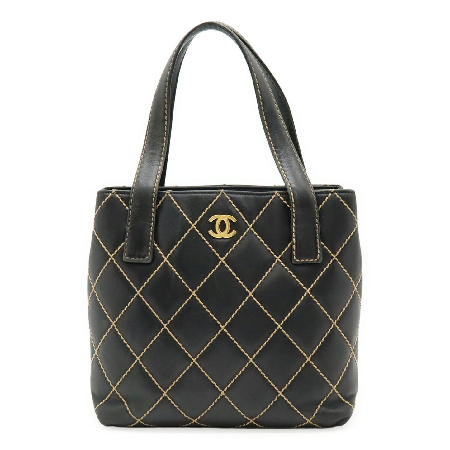 Chanel Wild stitch, Black, Leather, tote