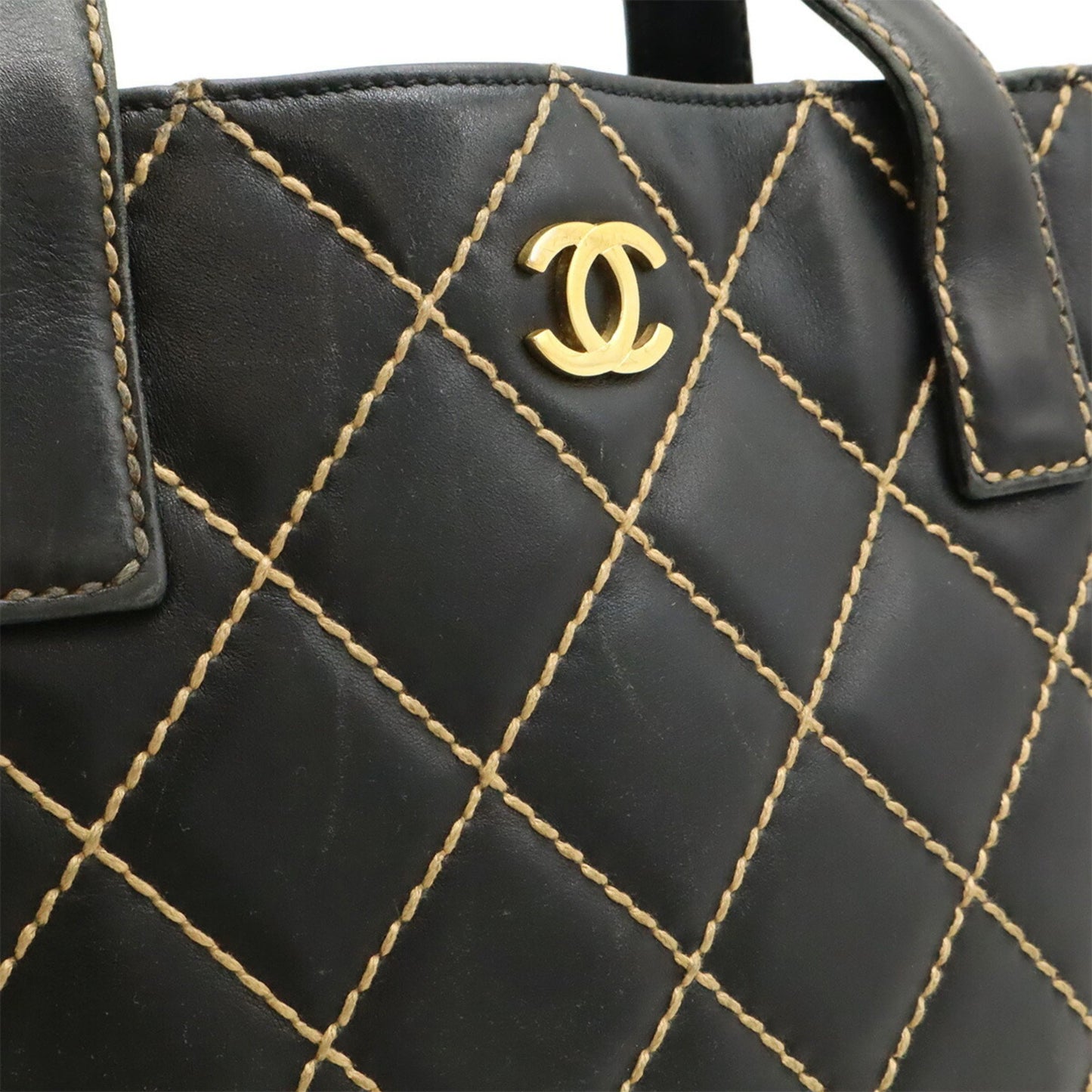 Chanel Wild stitch, Black, Leather, tote