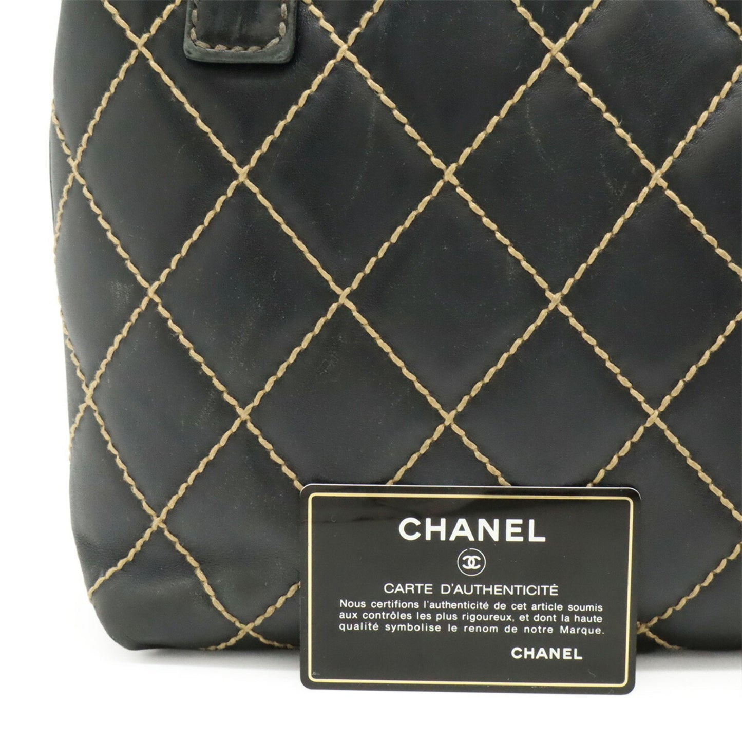 Chanel Wild stitch, Black, Leather, tote