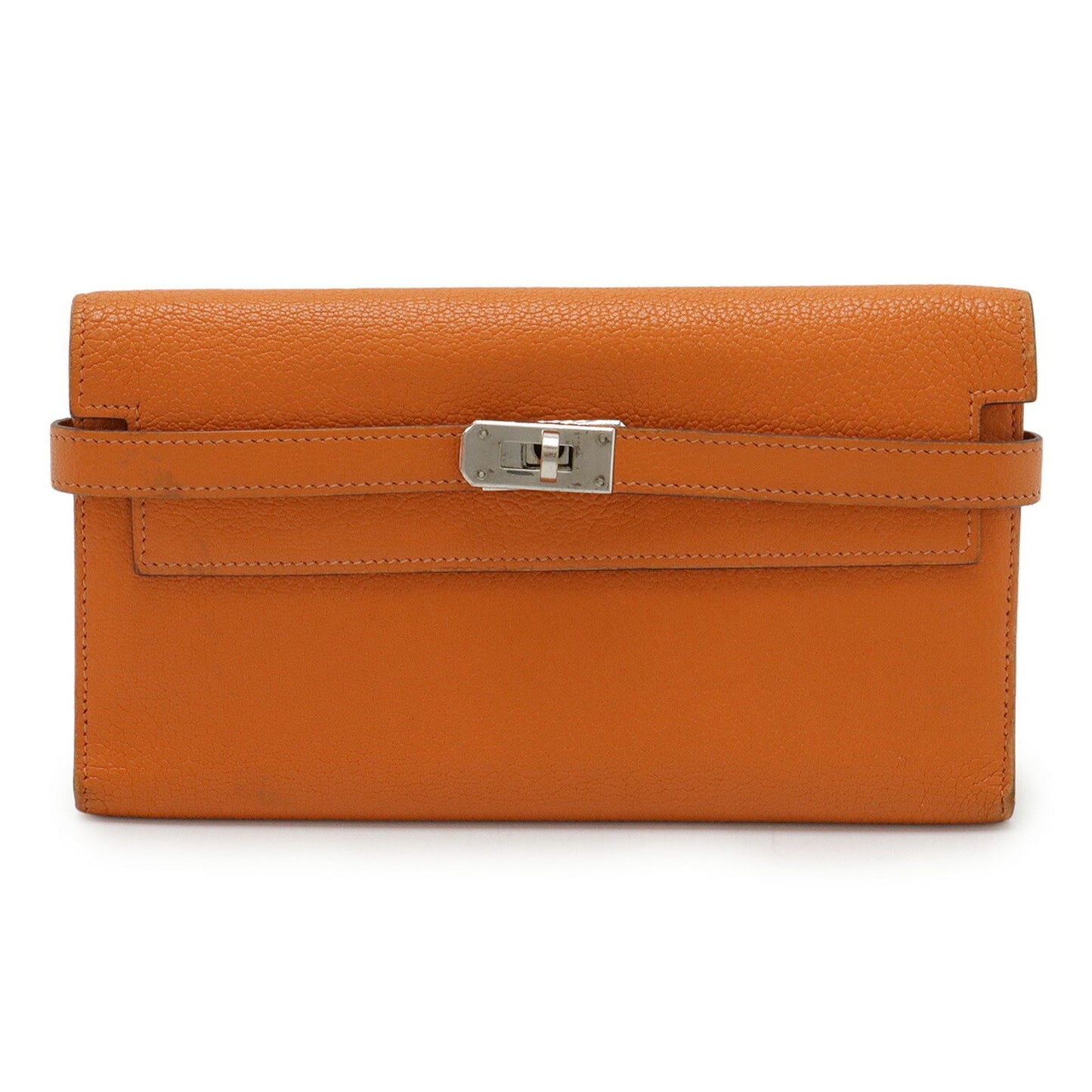 Hermès Kelly, Orange, Leather, wallet