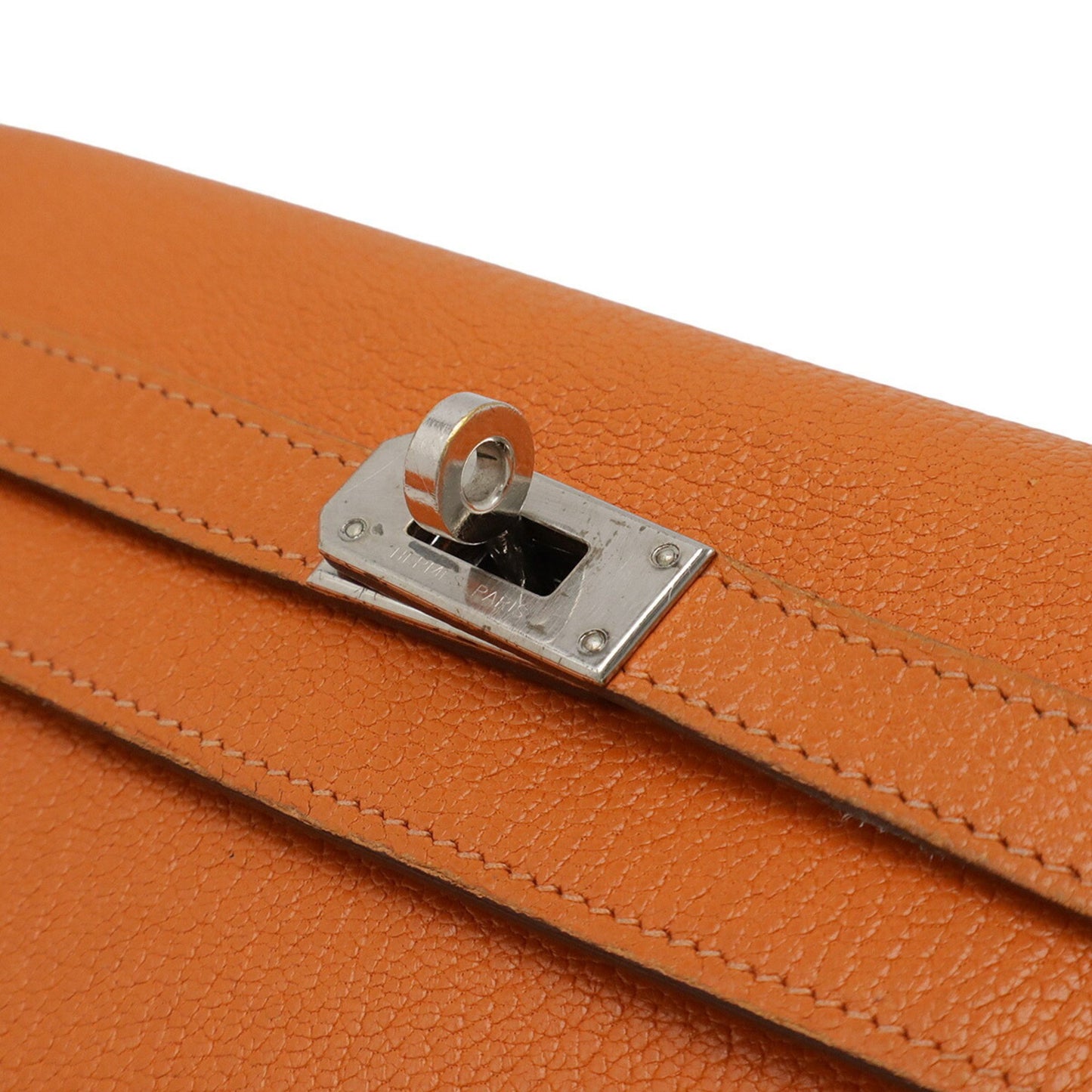 Hermès Kelly, Orange, Leather, wallet