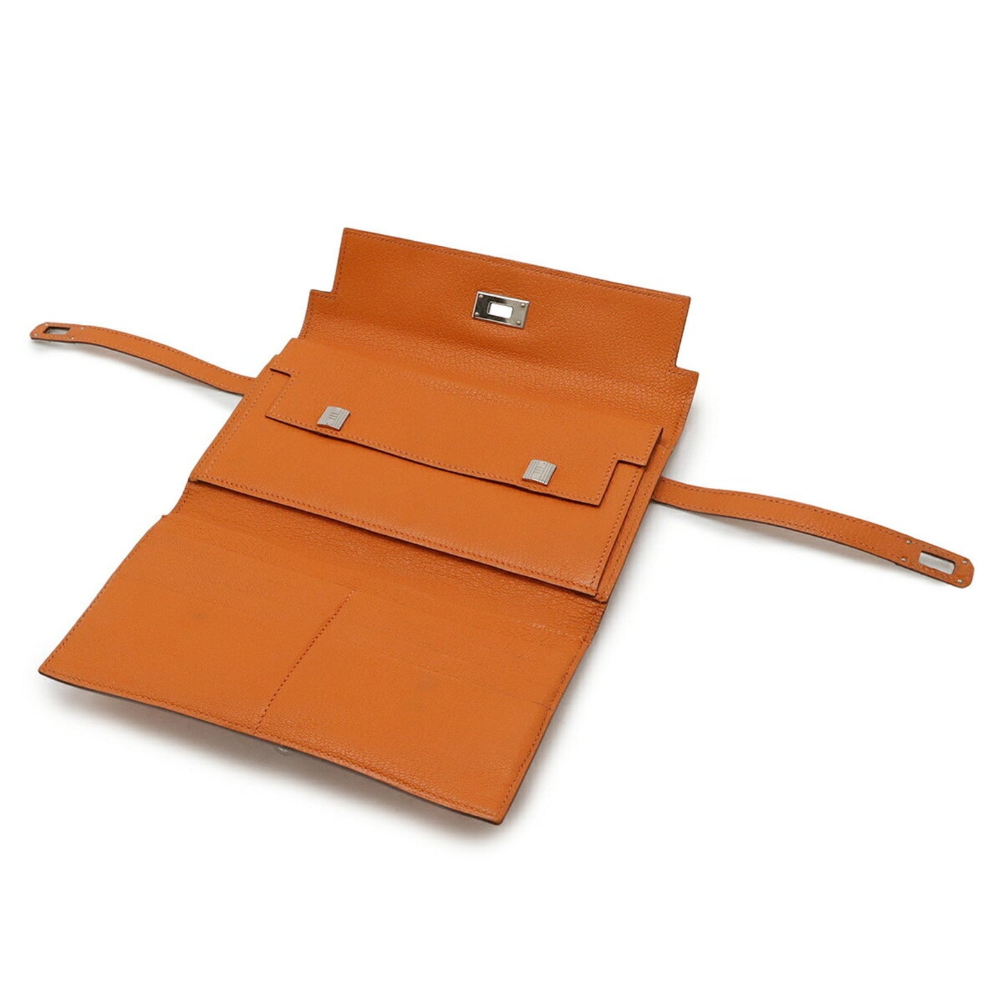 Hermès Kelly, Orange, Leather, wallet