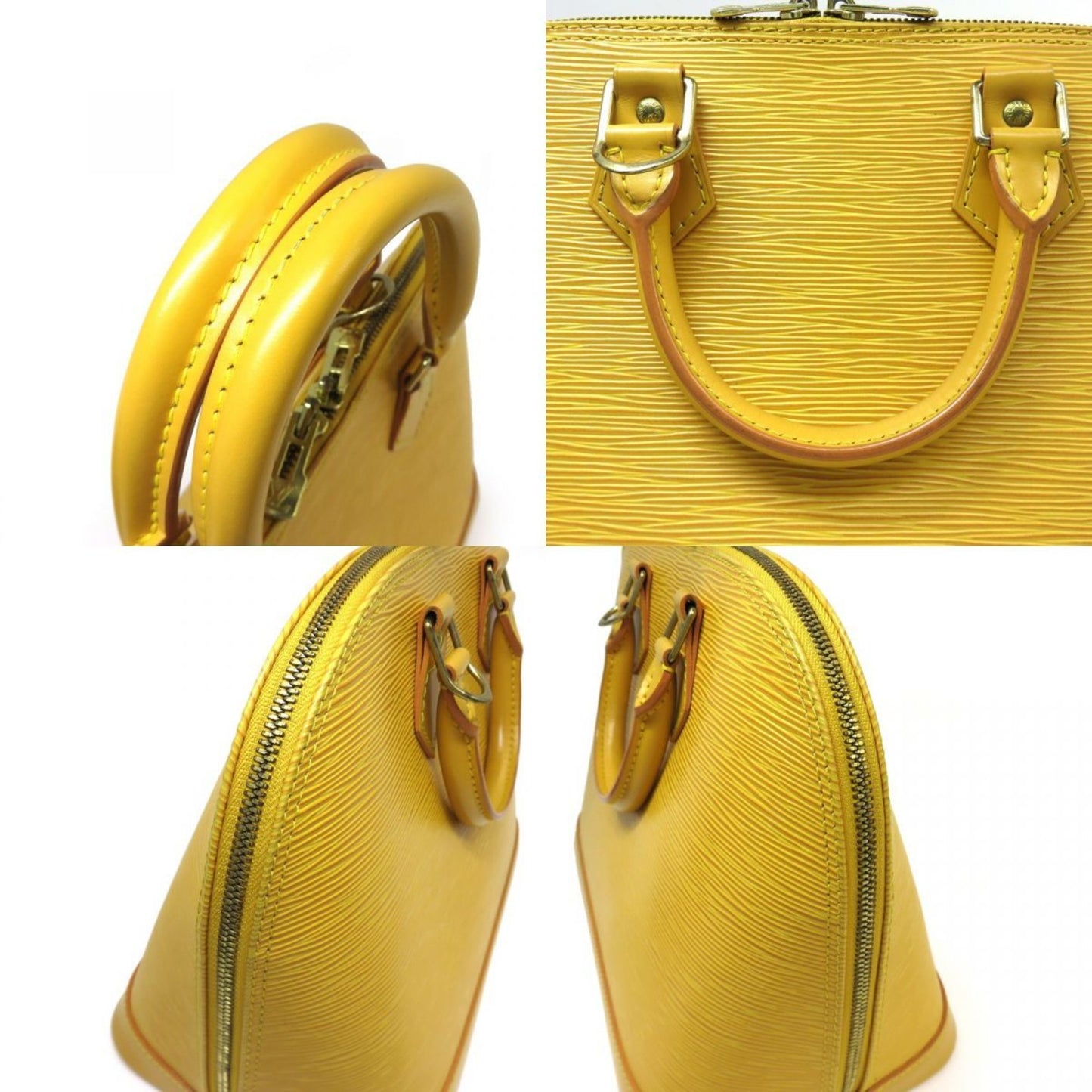 Louis Vuitton Alma, Yellow, Leather, handbag