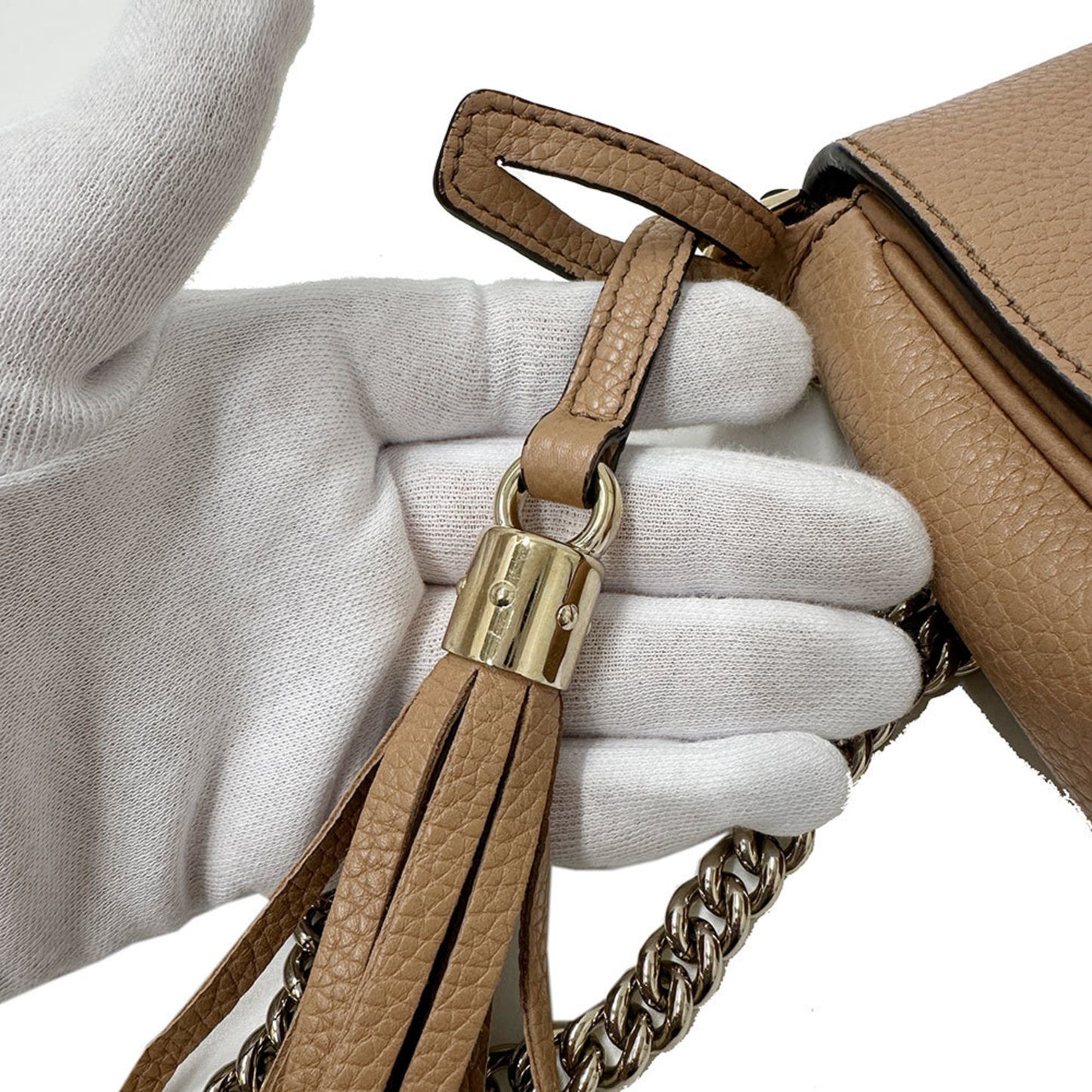 Gucci Interlocking G, Beige, Leather, shoulder