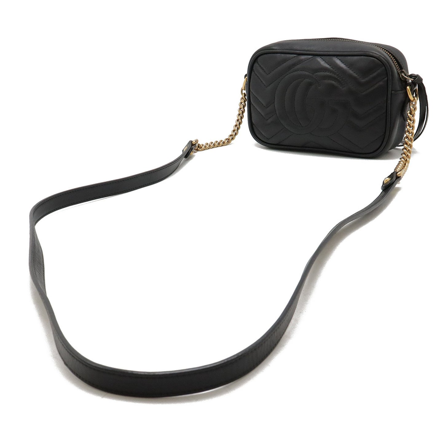 Gucci Marmont, Black, Leather, shoulder