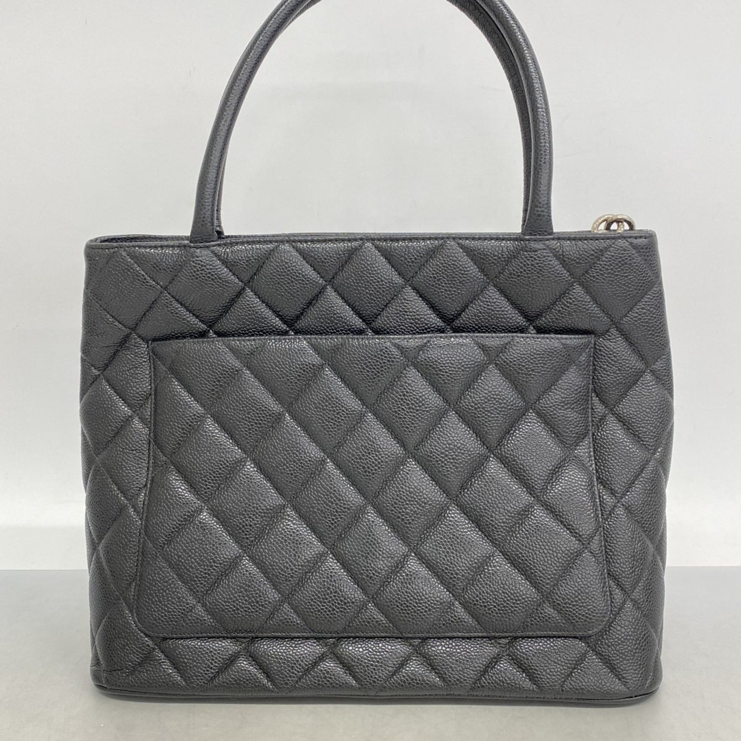 Chanel Coco Mark, Black, Leather, tote