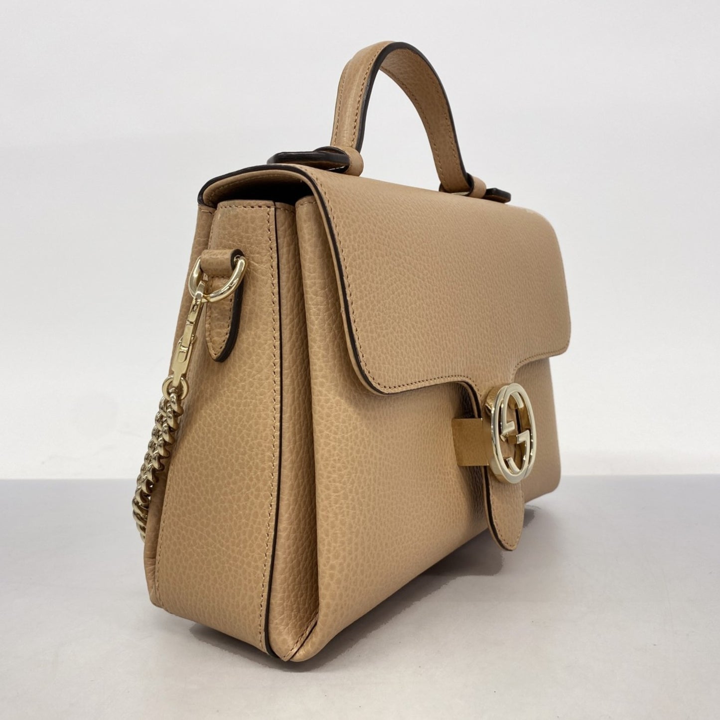 Gucci Interlocking G, Brown, Leather, handbag