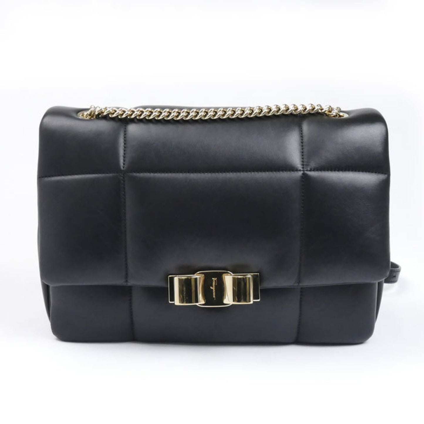 Salvatore Ferragamo Vara, Black, Leather, shoulder
