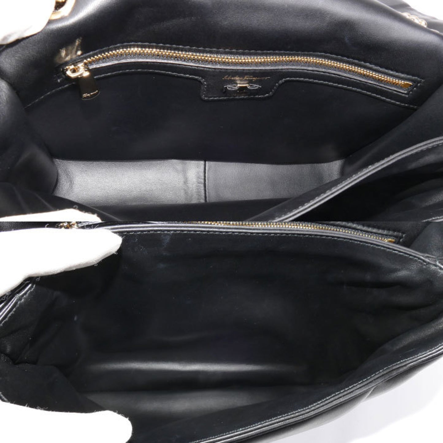 Salvatore Ferragamo Vara, Black, Leather, shoulder